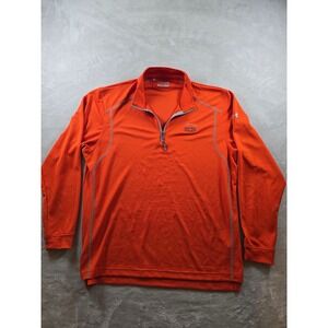 Under Armour Quarter Zip Men L Orange Loose Heatgear Hillcrest Golf Club Durange